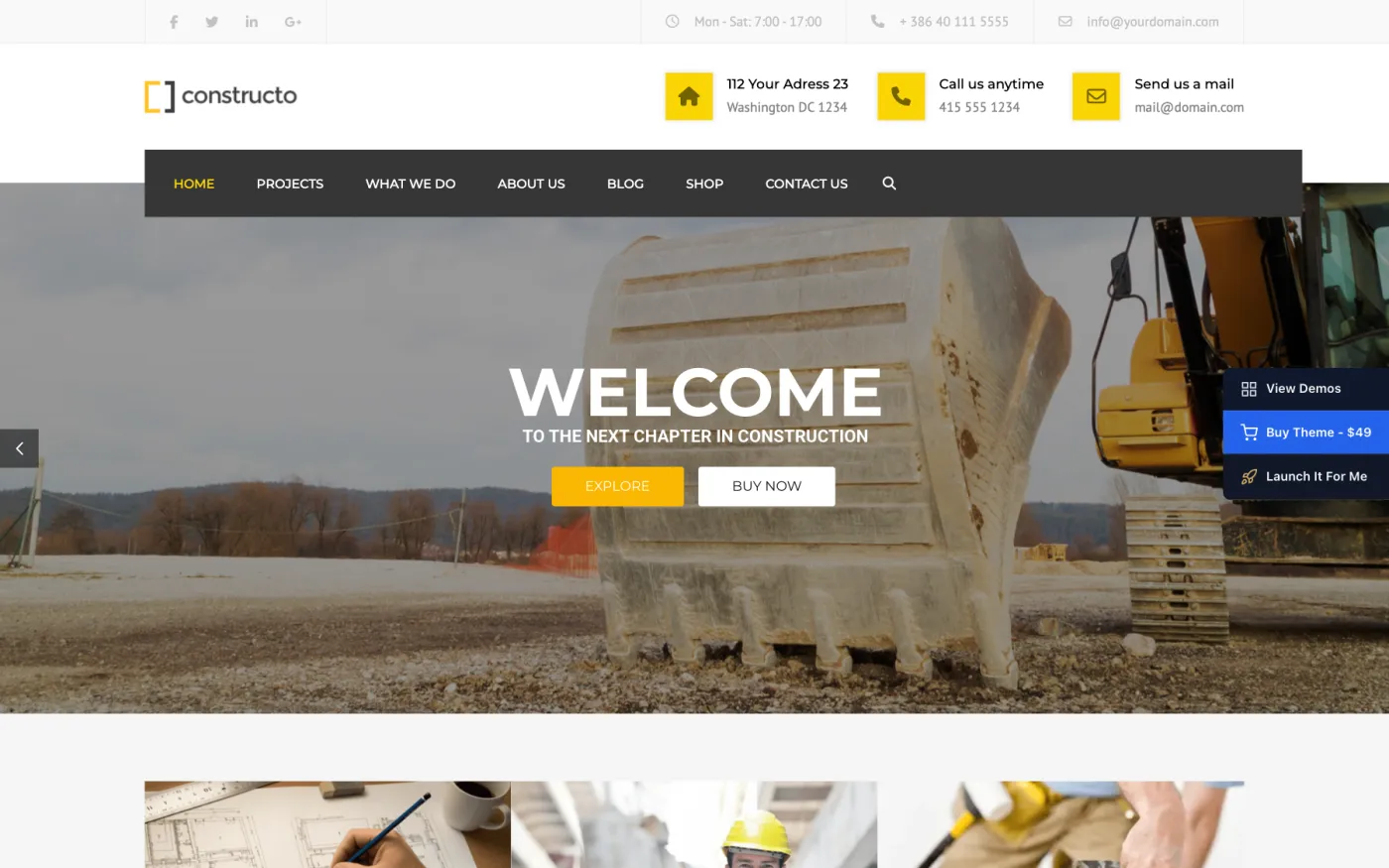 The Modern demo home page
