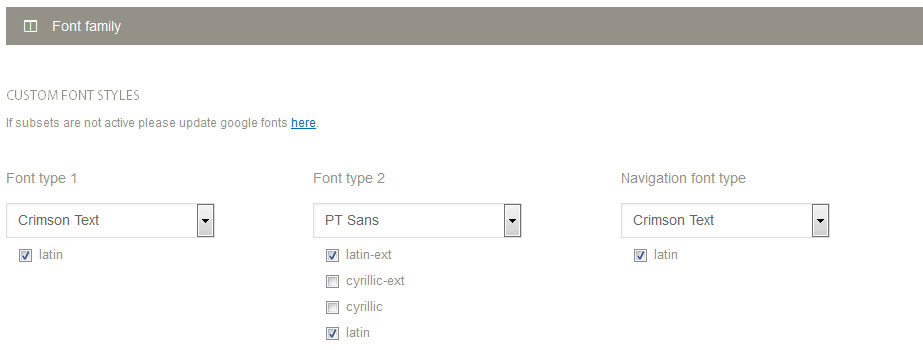 font family