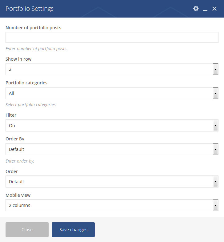 portfolio vc settings