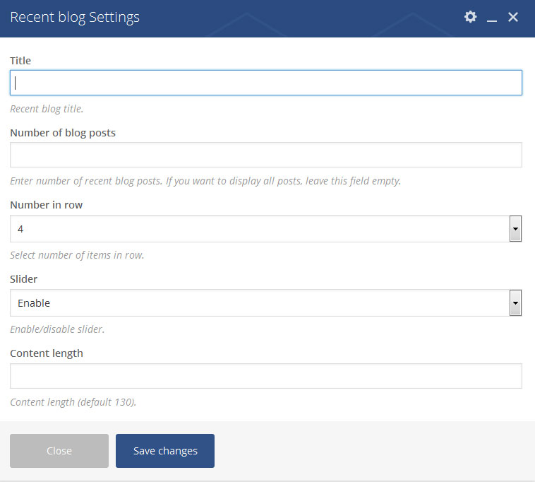 recent blog vc settings