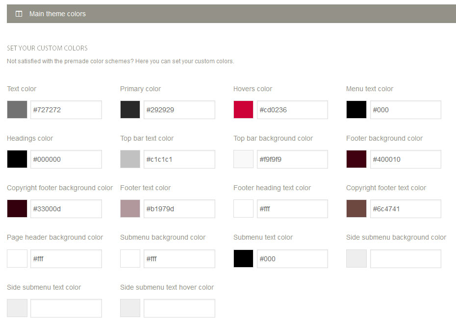 theme colors