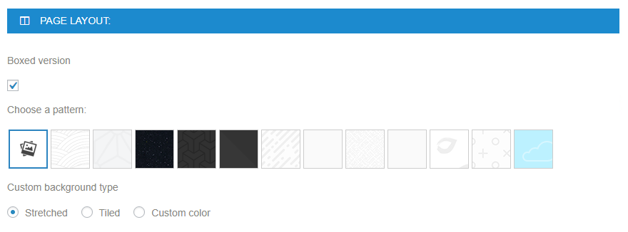 Boxed layout