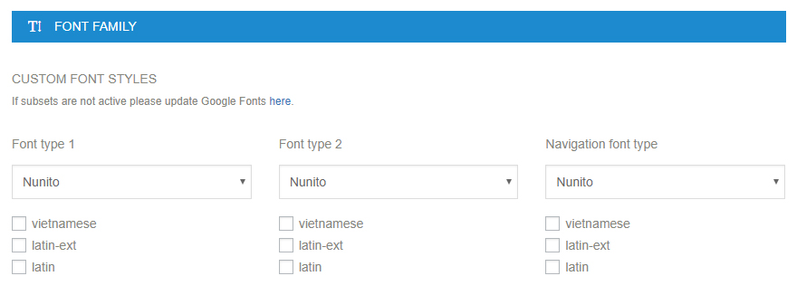 font family