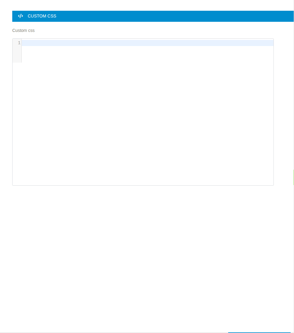 The Custom CSS screen is a code editor with syntax highlighting, and its contents survive a theme update.