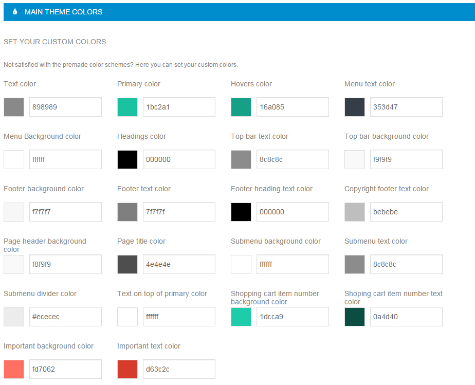theme colors
