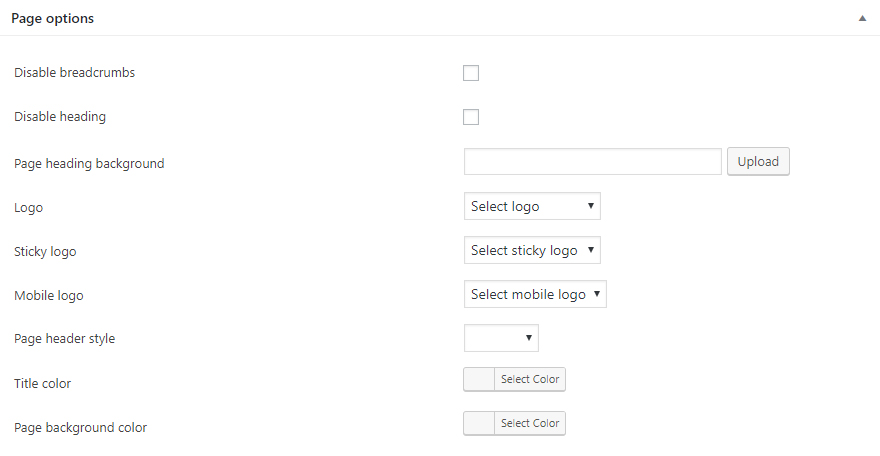 page heading