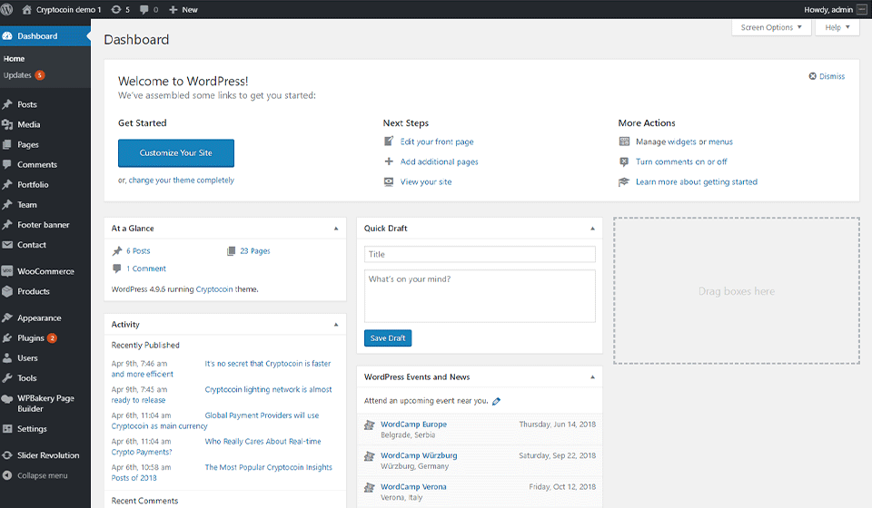 theme options