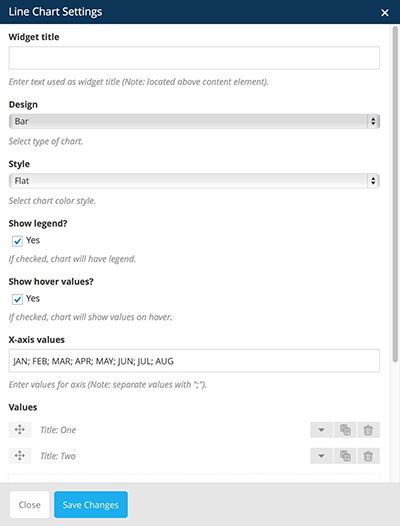 line chart vc settings