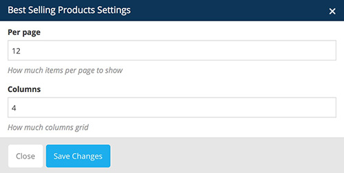 best selling products vc settings