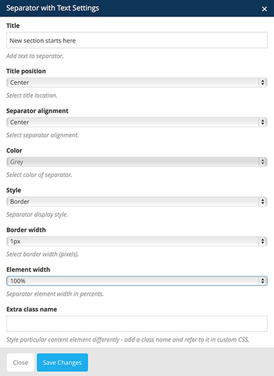 separator with text vc settings