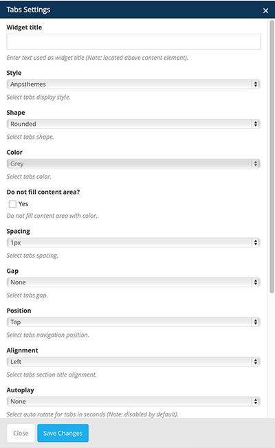 tabs vc settings