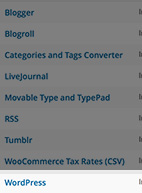 wordpress import