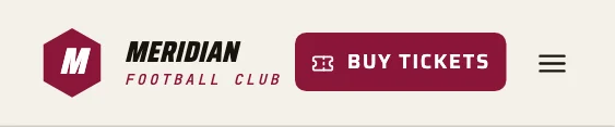 The header on a phone, with the logo, the burger and the action button.
